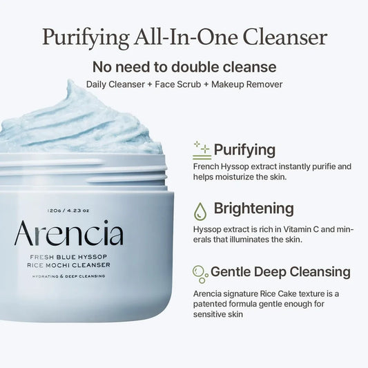 [Arencia] Fresh Blue Hyssop Rice Mochi Cleanser 120g