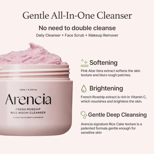 [Arencia] Fresh Rosehip Rice Mochi Cleanser 120g