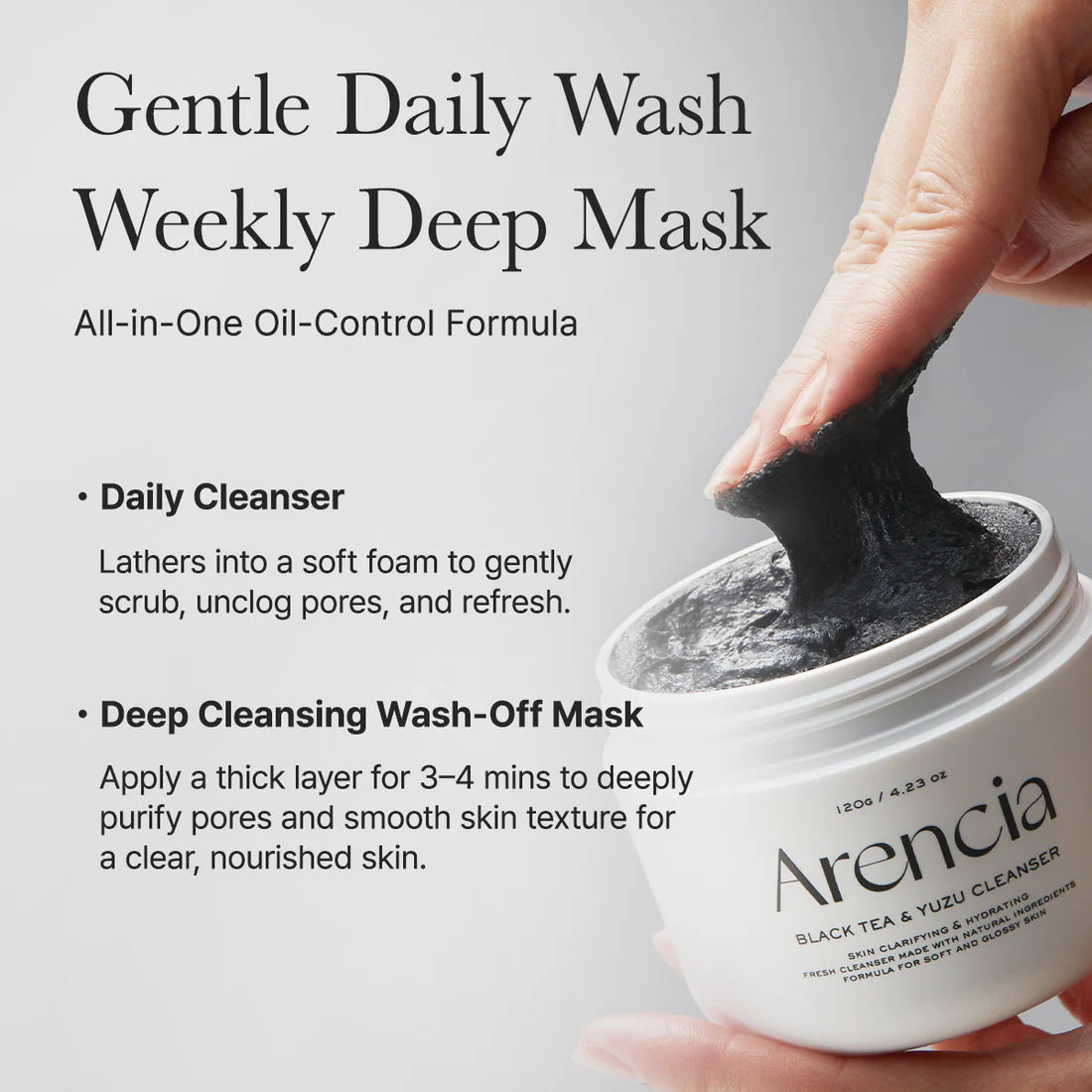 [Arencia] Black Tea Rice Mochi Cleanser 120g