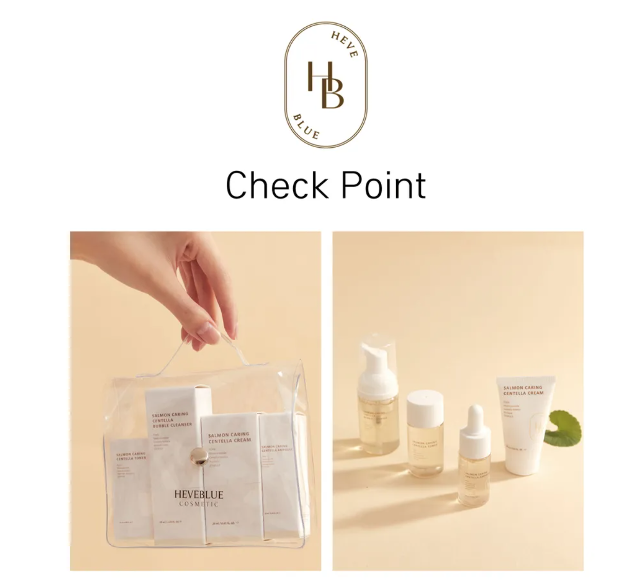 [Heveblue] Salmon Caring Centella Special Travel Kit Bag (4 Items)