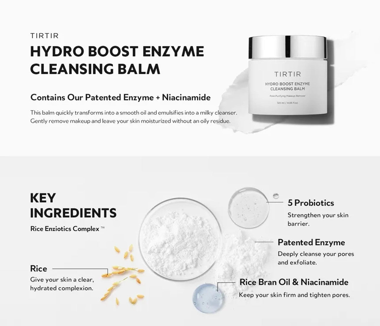 [TirTir] Hydro Boost Enzyme Cleansing Balm 120ml