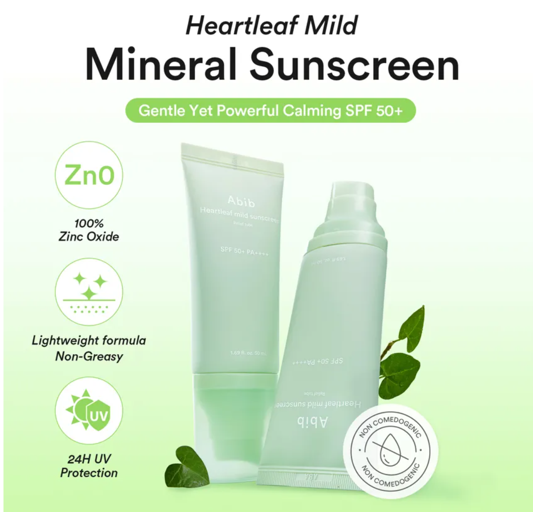 [Abib] Heartleaf Mild Sunscreen Relief Tube 50ml