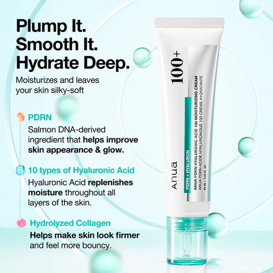 [Anua] PDRN Hyaluronic Acid 100 Moisturizing Cream 60ml