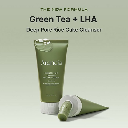 [Arencia] Green Tea + LHA Deep Pore Rice Cake Cleanser 150ml