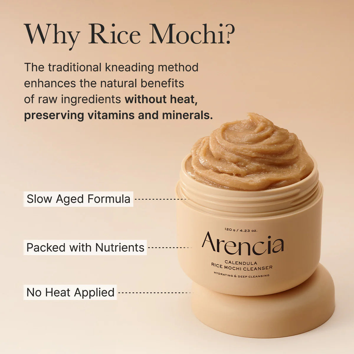 [Arencia] Calendula Rice Mochi Cleanser 120g