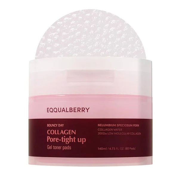 [Eqqualberry] Collagen Pore Tight Up Gel Toner Pads (60 sheets)