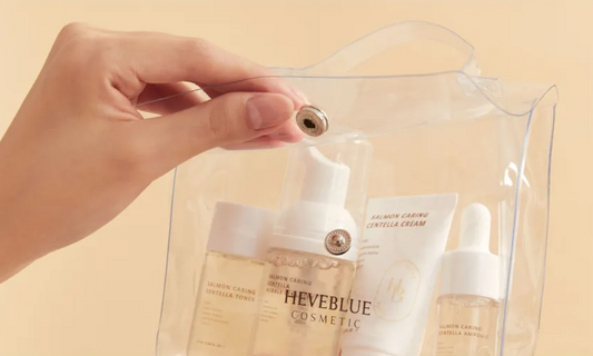 [Heveblue] Salmon Caring Centella Special Travel Kit Bag (4 Items)
