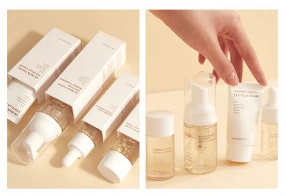 [Heveblue] Salmon Caring Centella Special Travel Kit Bag (4 Items)