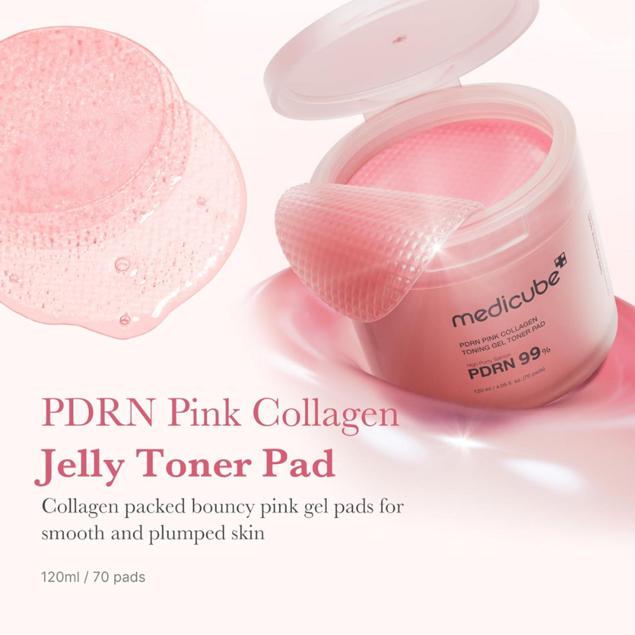 [Medicube] PDRN Pink Collagen Toning Gel Toner Pad (70 Pads)
